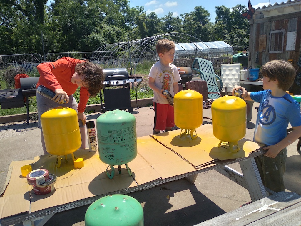 Children learning about agriculture at Pepper Berries Urban Farm